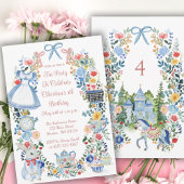 Bunte verzauberte Alice im Wunderland zum Geburtst Einladung