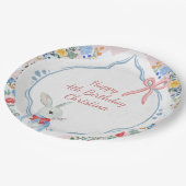 Bunte verzauberte Alice im Wunderland zum Geburtst Pappteller (Schrägansicht)