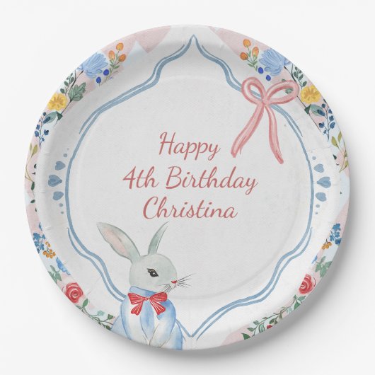 Bunte verzauberte Alice im Wunderland zum Geburtst Pappteller (Vorderseite)