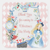 Bunte verzauberte Alice im Wunderland zum Geburtst Quadratischer Aufkleber (Vorderseite)