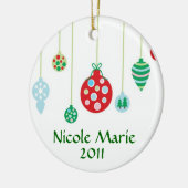 Bunte Verzierungen personalisiert Keramik Ornament (Links)