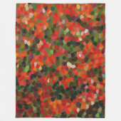 Bunte vibrierende kleine rote Punkte abstrakt Fleecedecke (Vorderseite)