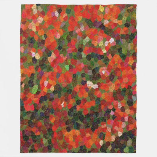 Bunte vibrierende kleine rote Punkte abstrakt Fleecedecke (Vorderseite)