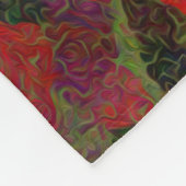 Bunte vibrierende kleine rote Punkte abstrakt Fleecedecke (Ecke)