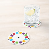 Bunte Viewmaster Spulen-Retro modernes Runder Pappuntersetzer (Vor Ort)