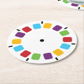 Bunte Viewmaster Spulen-Retro modernes Runder Pappuntersetzer (Angewinkelt)