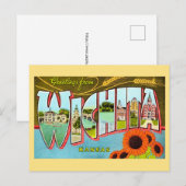 Bunte Vintage-Ansichtskarte Wichita Kansas Postkarte (Vorne/Hinten)