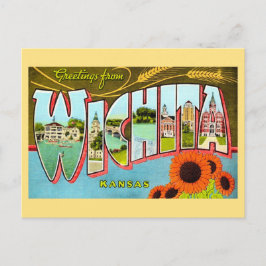 Bunte Vintage-Ansichtskarte Wichita Kansas Postkarte