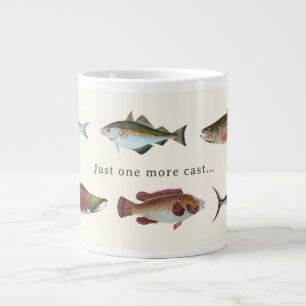 Bunte Vintage-Fisch-Illustration Jumbo-Tasse