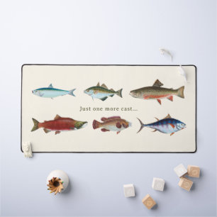 Bunte Vintage-Fisch-Illustration Schreibtischunterlage