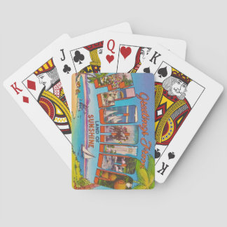 Bunte Vintage-Florida-Grußkarte Spielkarten