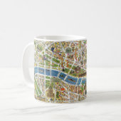 Bunte Vintage Paris-Karten-Kaffee-Tasse Kaffeetasse (Vorderseite Links)
