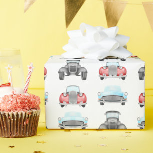 Bunte Vintage-Rennwagen Klassische Autos Geschenkpapier
