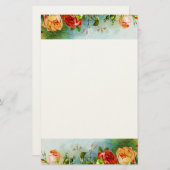 Bunte Vintage Rosen Briefpapier (Vorne/Hinten)