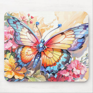 Bunte Vintage-Schmetterlingskunst Mousepad