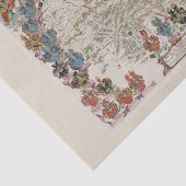 Bunte Vintage Zahlen u. Emblem-alte Weltkarte Seidenpapier (Ausschnitt)