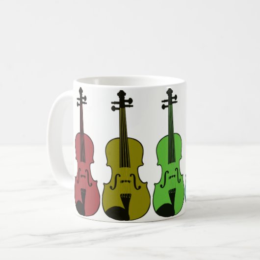Bunte Violine Kaffeetasse (Vorderseite Links)