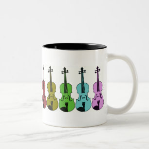 Bunte Violine Zweifarbige Tasse