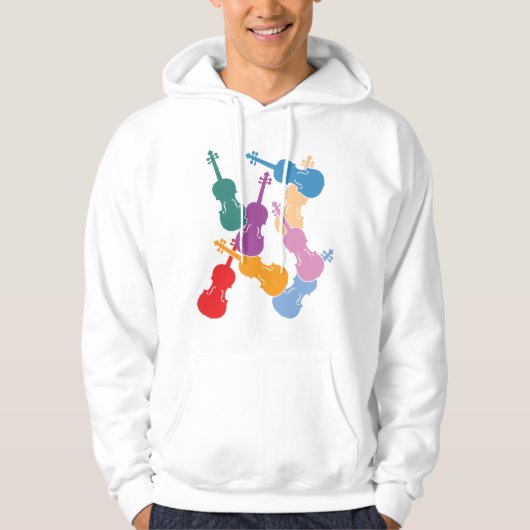 Bunte Violinen Hoodie (Vorderseite)