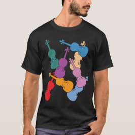 Bunte Violinen T-Shirt