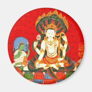 Bunte Vishnu Vintage hindische Illustrations-Kunst Magnet