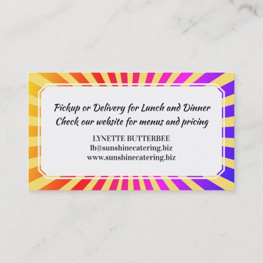 Bunte Visitenkarte (Rückseite)