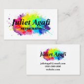 Bunte Visitenkarte mit farbigen Flecken (Vorne/Hinten)