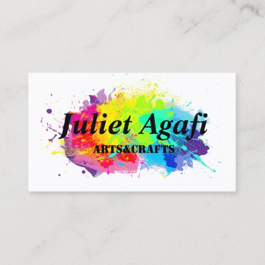 Bunte Visitenkarte mit farbigen Flecken (Vorderseite)