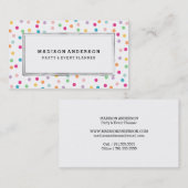 Bunte Visitenkarten des Confetti-| Visitenkarte (Vorne/Hinten)