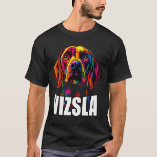 Bunte Vizsla-Hundefläche Vizsla-Besitzer Liebhaber T-Shirt