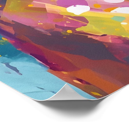 Bunte Vizsla Kunst Poster (Ecke)