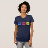 Bunte Vizsla Silhouetten T-Shirt (Vorne ganz)
