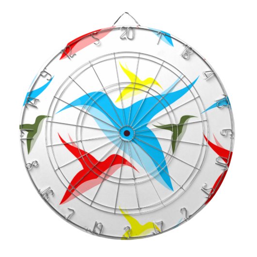 Bunte Vögel an Dartscheibe (vorne)