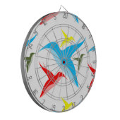 Bunte Vögel an Dartscheibe (Vorderseite Links)