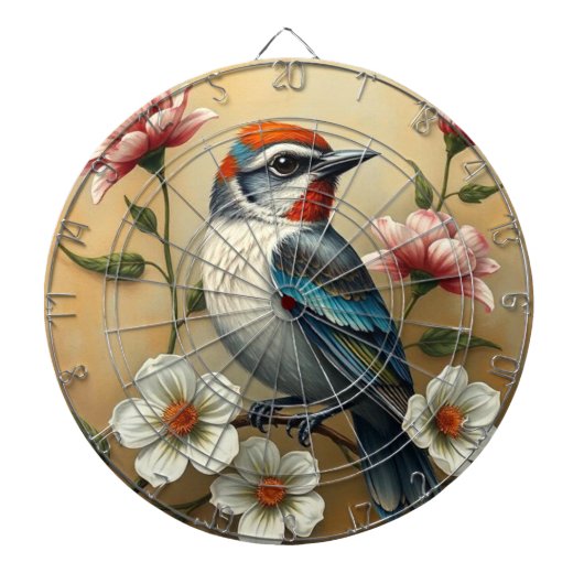 Bunte Vogel Blumen Dartboard Dartscheibe (vorne)
