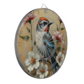 Bunte Vogel Blumen Dartboard Dartscheibe (Vorderseite Links)