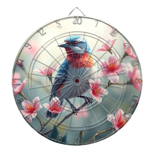 Bunte Vogel Blumen Dartboard Dartscheibe (vorne)