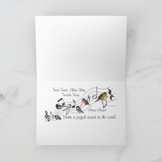 Bunte Vogel-Collage Feiertagskarte (Innenseite)