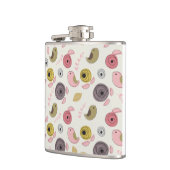 Bunte Vogel-Rosa-Grün-Küken Girly Flachmann (Links)