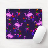 Bunte Vögel und rosa Flamingos Mousepad (Mit Mouse)