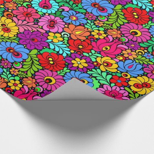 Bunte VolksblumenPackpapiergeschenkverpackung Geschenkpapier (Ecke)