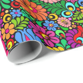 Bunte VolksblumenPackpapiergeschenkverpackung Geschenkpapier (Rolleneckpunkt)