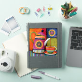 Bunte Volkskunst-Teekanne Aufkleber (iPad Hülle)