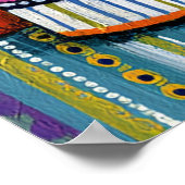Bunte Volkskunst-Teekanne Poster (Ecke)