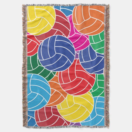 Bunte Volleyball-Collage Decke (Vorderseite Vertikal)