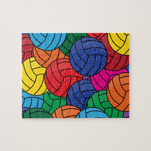 Bunte Volleyball-Collage Puzzle (Horizontal)