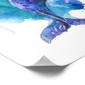 Bunte Wal-Wasserfarbenkunst Poster (Ecke)