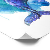Bunte Wal-Wasserfarbenkunst Poster (Ecke)
