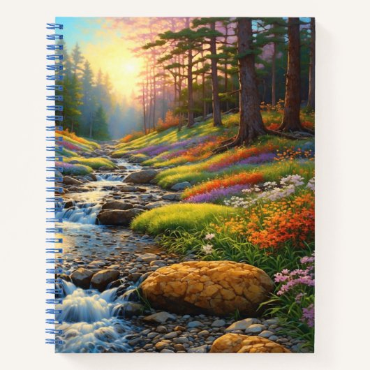 Bunte Waldblumen-Kunst Notizblock (Vorderseite)