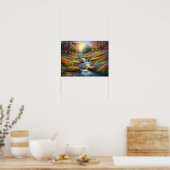 Bunte Waldblumen Kunst Poster (Küche)